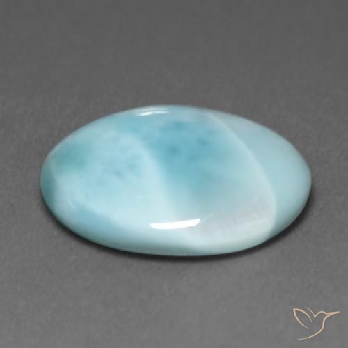9,17 ctw natürlicher hellblau-grün Larimar, Oval, Lichtdurchlässig