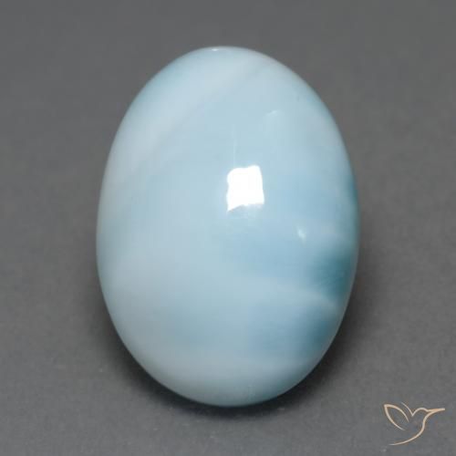 5.91ct Natürlicher Helles Himmelblau Larimar, Oval, Lichtdurchlässig