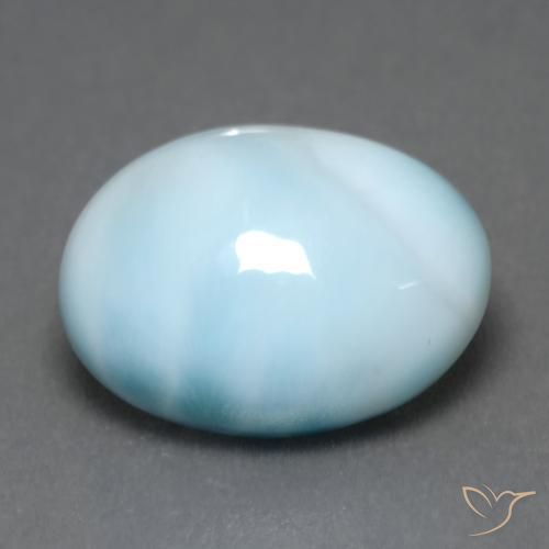 9,17 ctw natürlicher Helles Himmelblau Larimar, Oval, Lichtdurchlässig