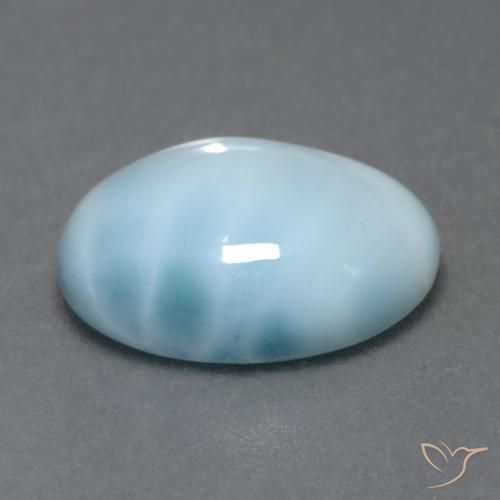 9,17 ctw natürlicher Helles Himmelblau Larimar, Oval, Lichtdurchlässig