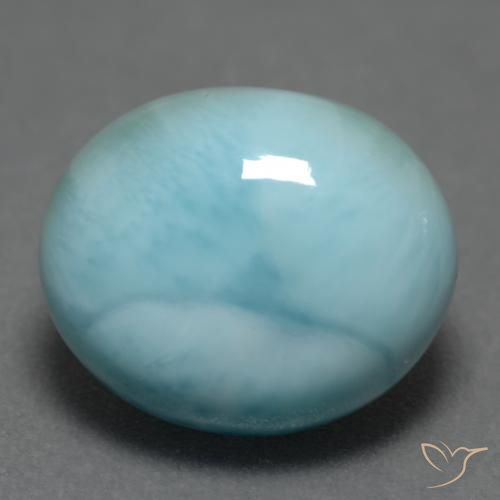 5.46ct Natürlicher hellblau Larimar, Oval, Lichtundurchlässig