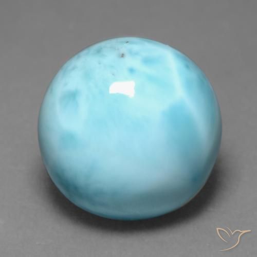 7.66ct Natürlicher Hellgrünliches Blau Larimar, Runden, Lichtundurchlässig