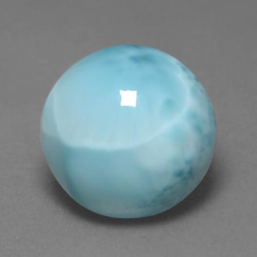 6,04 ctw natürlicher blauer Larimar, Rundschliff, Lichtundurchlässig