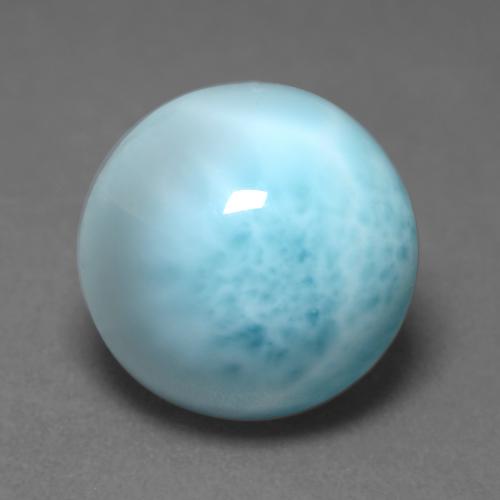 6,48 ctw natürlicher blauer Larimar, Rundschliff, Lichtundurchlässig