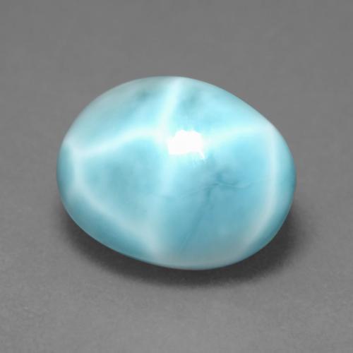 4,55 ctw natürlicher blauer Larimar, Oval Schliff, Lichtundurchlässig