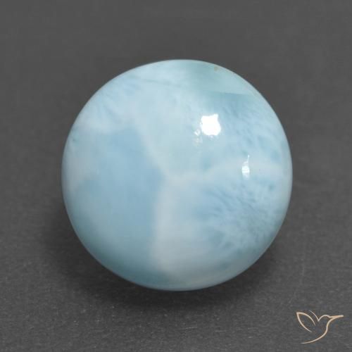 3.26ct Natürlicher hellblau Larimar, Runden, Lichtundurchlässig