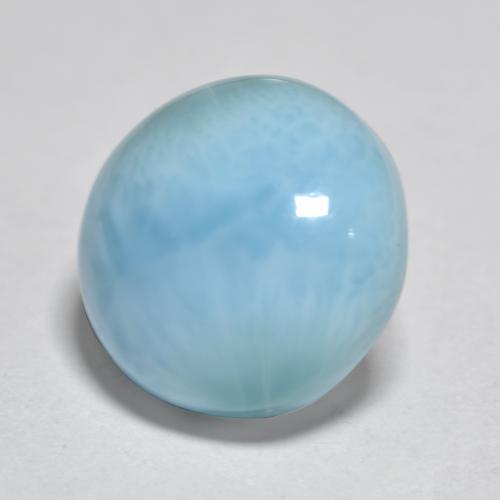 3,84 ctw natürlicher blauer Larimar, Rundschliff, Lichtundurchlässig
