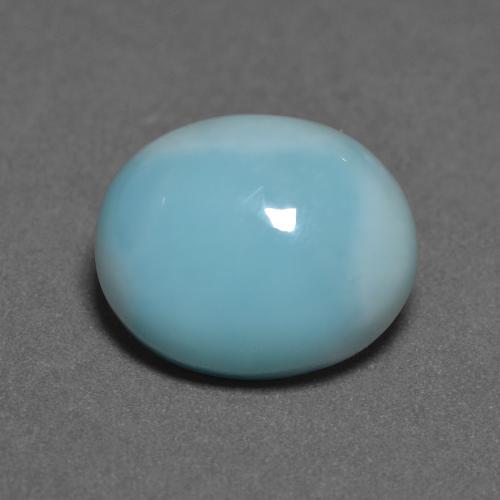 4,30 ctw natürlicher türkiser Larimar, Oval Schliff, Lichtundurchlässig