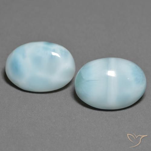 9.96 ct natürliche hellblau-grün Larimar-Edelsteine, Oval Schliff, Lichtundurchlässig