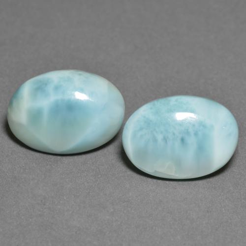 9.50 ct natürliche hellblau-grün Larimar-Edelsteine, Oval Schliff, Lichtundurchlässig