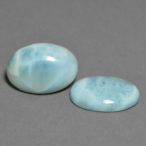 9.50 ct natürliche hellblau-grün Larimar-Edelsteine, Oval Schliff, Lichtundurchlässig