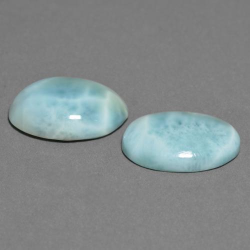 9.50 ct natürliche hellblau-grün Larimar-Edelsteine, Oval Schliff, Lichtundurchlässig