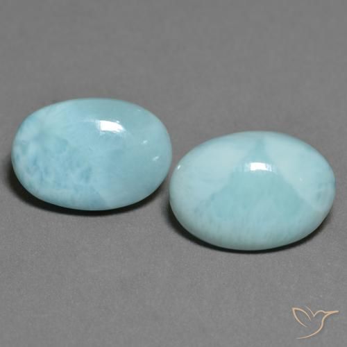 11.06ctw Natürlicher hellblau-grün Larimar, Oval, Lichtundurchlässig