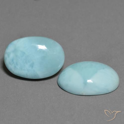 11.06 ct natürliche hellblau-grün Larimar-Edelsteine, Oval, Lichtundurchlässig