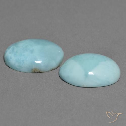 11.06 ct natürliche hellblau-grün Larimar-Edelsteine, Oval, Lichtundurchlässig