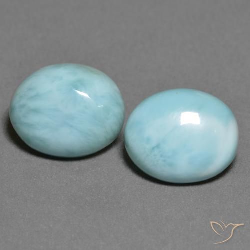 6.59ctw Natürlicher Meeresschaum Blau Larimar, Oval, Lichtundurchlässig