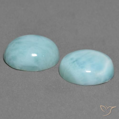 6.59 ct natürliche Meeresschaum Blau Larimar-Edelsteine, Oval, Lichtundurchlässig
