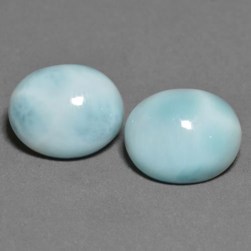 6,86 ct natürliche blauer Larimar-Edelsteine, Oval Schliff, Lichtundurchlässig