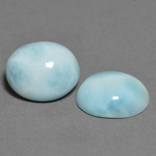 6,86 ct natürliche blauer Larimar-Edelsteine, Oval Schliff, Lichtundurchlässig