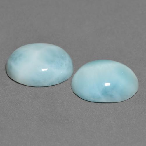 6,86 ct natürliche blauer Larimar-Edelsteine, Oval Schliff, Lichtundurchlässig