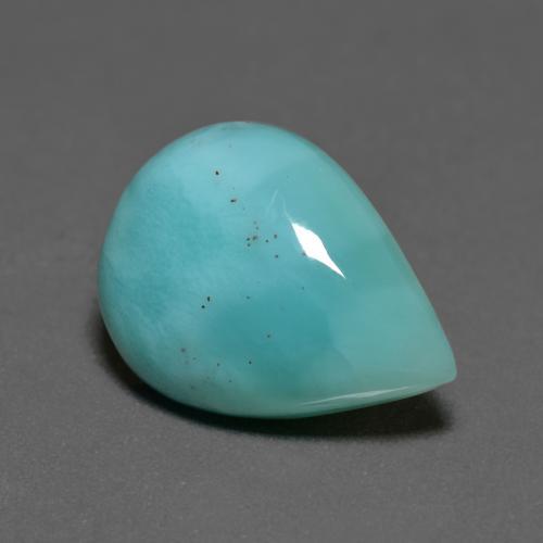 6,51 ctw natürlicher türkiser Larimar, Birnenform, Lichtundurchlässig