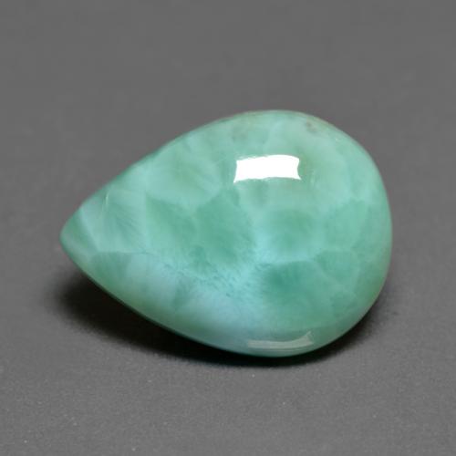 6,79 ctw natürlicher türkiser Larimar, Birnenform, Lichtundurchlässig
