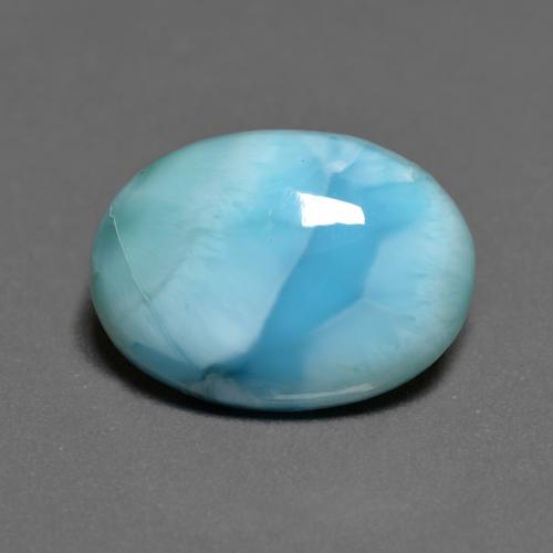 9,17 ctw natürlicher hellblau-grün Larimar, Oval Schliff, Lichtundurchlässig