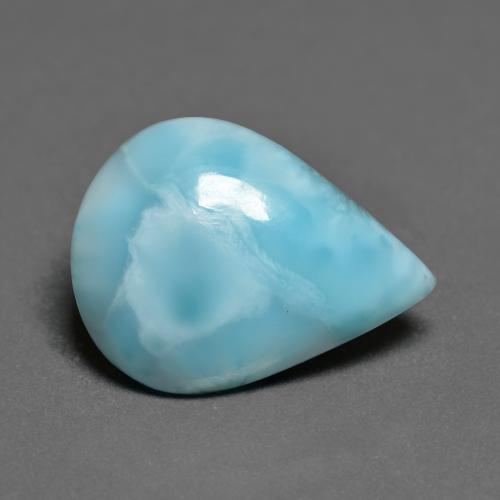 5,88 ctw natürlicher türkiser Larimar, Birnenform, Lichtundurchlässig