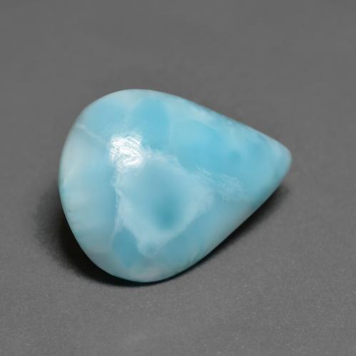 5,88 ctw natürlicher türkiser Larimar, Birnenform, Lichtundurchlässig