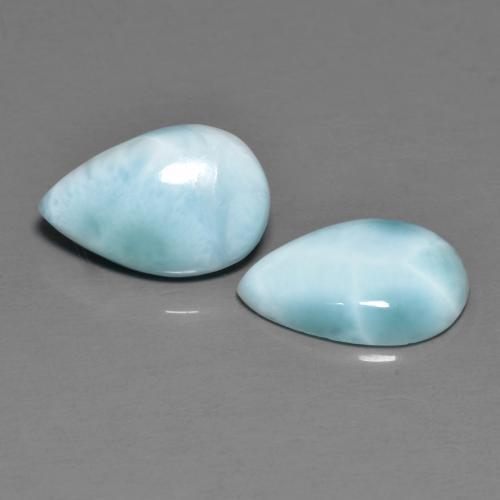 4,09 ct natürliche blauer Larimar-Edelsteine, Birnenform, Lichtundurchlässig