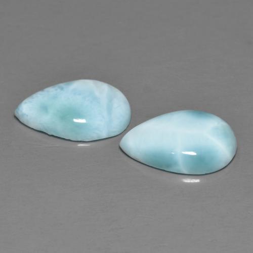 4,09 ct natürliche blauer Larimar-Edelsteine, Birnenform, Lichtundurchlässig