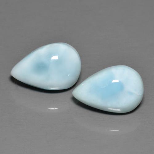 5.42 ct natürliche Graublau Larimar-Edelsteine, Birnenform, Lichtundurchlässig
