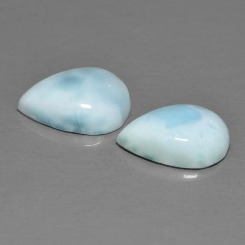 5.42 ct natürliche Graublau Larimar-Edelsteine, Birnenform, Lichtundurchlässig