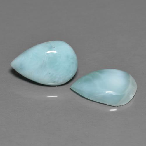 4.02 ct natürliche Helles Himmelblau Larimar-Edelsteine, Birnenform, Lichtundurchlässig