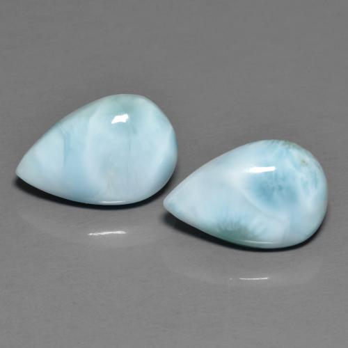 4,37 ct natürliche blauer Larimar-Edelsteine, Birnenform, Lichtundurchlässig