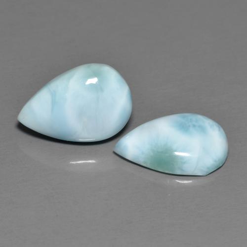 4,37 ct natürliche blauer Larimar-Edelsteine, Birnenform, Lichtundurchlässig
