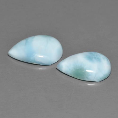 4,37 ct natürliche blauer Larimar-Edelsteine, Birnenform, Lichtundurchlässig