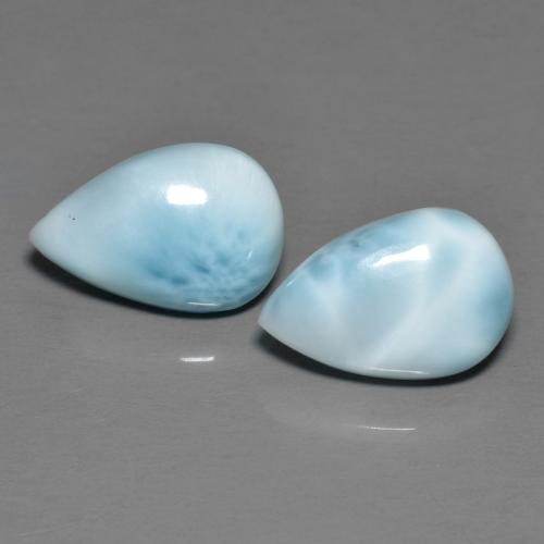 4,60 ct natürliche blauer Larimar-Edelsteine, Birnenform, Lichtundurchlässig