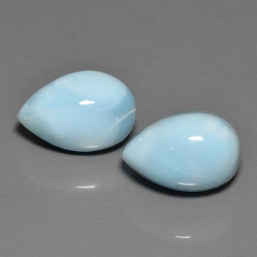 7.07 ct natürliche Hellgrünliches Blau Larimar-Edelsteine, Birnenform, Lichtundurchlässig
