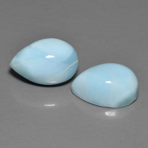 7.07 ct natürliche Hellgrünliches Blau Larimar-Edelsteine, Birnenform, Lichtundurchlässig