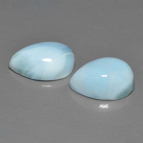 7.07 ct natürliche Hellgrünliches Blau Larimar-Edelsteine, Birnenform, Lichtundurchlässig