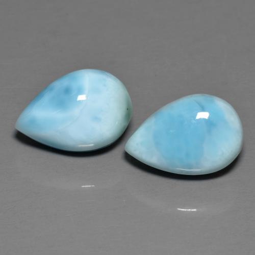 6.44 ct natürliche Mittelblau Larimar-Edelsteine, Birnenform, Lichtundurchlässig