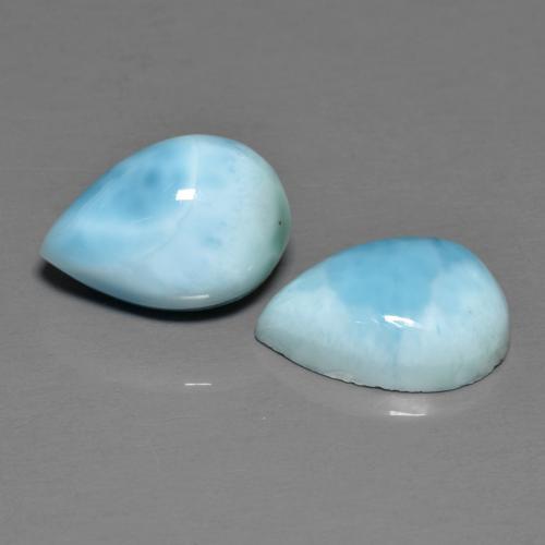 6.44 ct natürliche Mittelblau Larimar-Edelsteine, Birnenform, Lichtundurchlässig