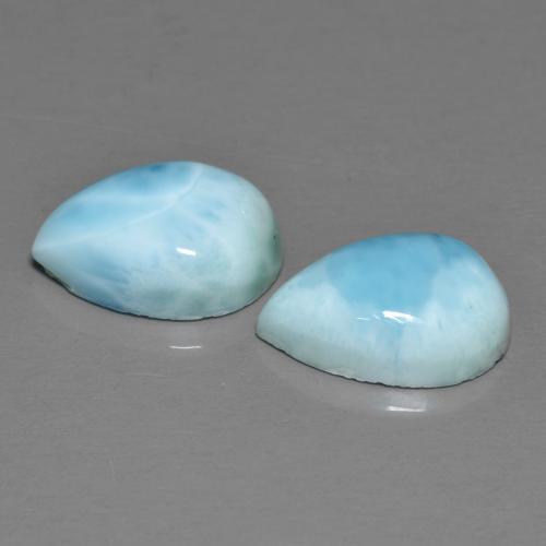 6.44 ct natürliche Mittelblau Larimar-Edelsteine, Birnenform, Lichtundurchlässig