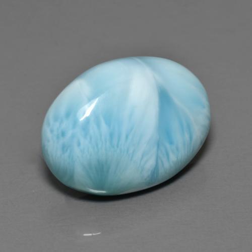 7,14 ctw natürlicher blauer Larimar, Oval Schliff, Lichtundurchlässig