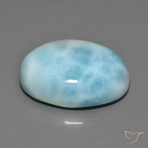 9,17 ctw natürlicher Helles Himmelblau Larimar, Oval, Lichtundurchlässig