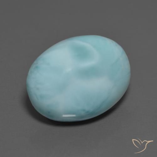 9,17 ctw natürlicher Helles Himmelblau Larimar, Oval, Lichtundurchlässig