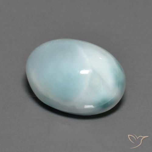 9,17 ctw natürlicher Helles Himmelblau Larimar, Oval, Lichtundurchlässig
