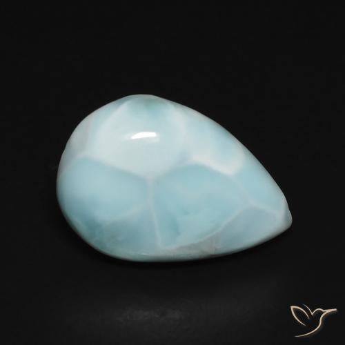 9,17 ctw natürlicher Blau-grün Larimar, Birnenform, Lichtundurchlässig