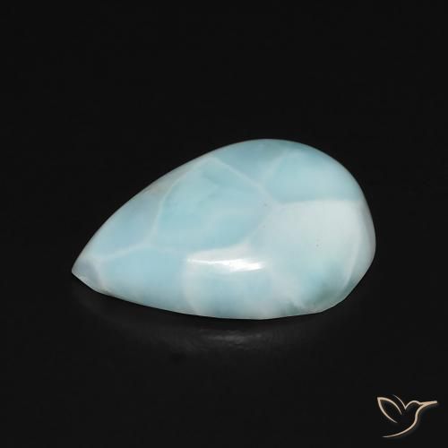 9,17 ctw natürlicher Blau-grün Larimar, Birnenform, Lichtundurchlässig
